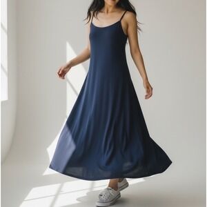 Vintage 90s JESSICA McCLINTOCK GUNNE SAX Rhinestone Trim Maxi Dress Sz 14W Navy